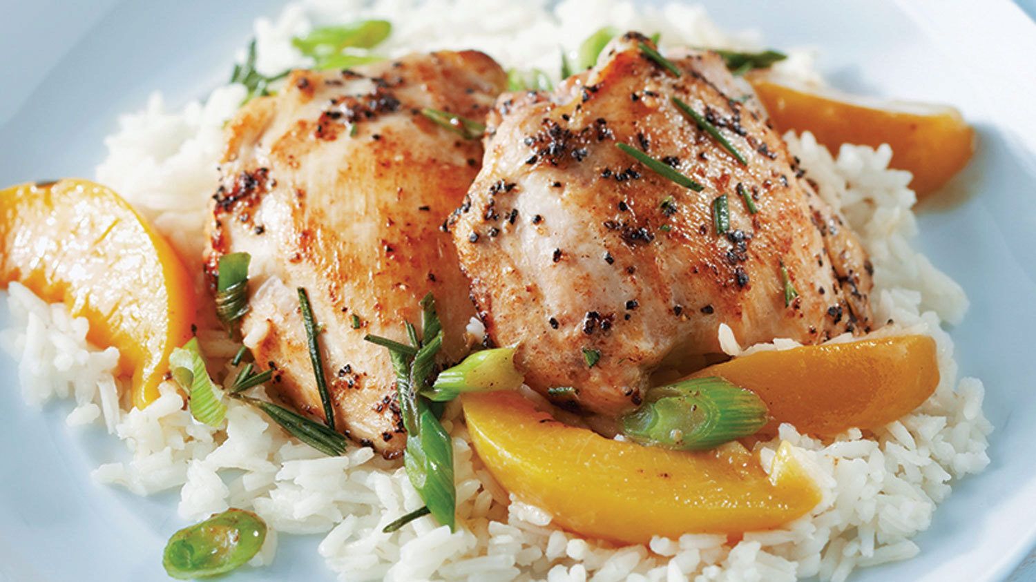 Sautéed Dijon Chicken with Peaches